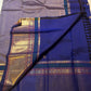 Royal Blue Handwoven Pure Silk Kanchipuram Saree with Mayil Chakram Butta Motifs