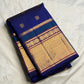 Royal Blue Handwoven Pure Silk Kanchipuram Saree with Mayil Chakram Butta Motifs