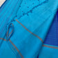 Royal-blue pure silk Kanjipuram Rettapet saree, full drape — Idam Living