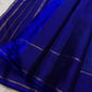 Royal blue KanchiPattu silk saree, full drape