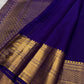 Dense gold Varisaipet pallu on royal blue Zari Kattam Kancheepuram saree