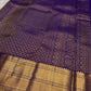 Royal blue handwoven pure silk Kancheepuram saree with Zari Kattam Gandaberunda Butta and Varisaipet border — Idam Living