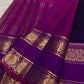 Orchid purple Rettapet border with kamalam motifs, Kancheepuram saree