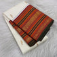 Close-up detail of royal ivory pure mulberry silk body, Kanchipuram Varisaipet saree