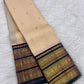 Full drape of Royal Ivory KanchiPattu Varisaipet saree with heritage zari border