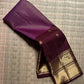 Royal orchid purple handwoven Korvai saree, Mayil and Yazhi border close-up