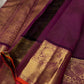 Royal Plum Kanjeevaram silk saree handwoven full drape