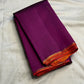 Royal purple KanchiPattu saree pallu with contrast selvedge zari butta detail