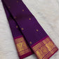 Royal purple Butta Kanjipuram saree — gold zari butta body close-up