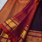 Royal Purple Pure Silk Kanchipuram Zari Kattam Saree - body detail