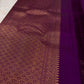 Gaja-Yali border detail on Royal Purple Kanjipuram pure silk saree