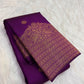 Royal Purple Kanjipuram pure silk saree folded view