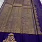 Royal Purple Handwoven Pure Silk KanchiPattu Saree with Zari Kattam Sri Lakshmi Motif Border