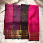 Royal Purple Handwoven Pure Silk Kanchipuram Saree with Zari Kattam and Mayil Butta Rudhraksham Border