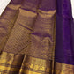 Royal Purple Handwoven Pure Silk Kanchipuram Saree with Zari Kattam and Mayil Butta Rudhraksham Border