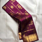 Royal Purple Handwoven Pure Silk Kanchipuram Saree with Zari Kattam Border