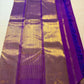 Royal Purple Kanjivaram pure silk saree draped view