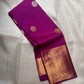 Royal purple Kanjivaram silk saree with silver gold mayil pallu