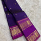 Royal purple and magenta Rettapet Kanchipuram silk saree – full overview