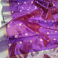 Detail of metallic woven buttas on a Royal Purple Pattu Silk Chanderi saree