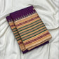 Royal Purple pure silk Kanchipuram saree — pattupet weave, full drape