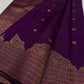 Royal purple pure silk Butta saree, full drape
