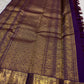 Royal Purple Kanjivaram silk saree with grand antique gold zari woven pallu