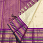 Pure Silk Kanchipuram Korvai saree with antique gold zari motifs and green accents