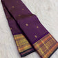 Royal Purple pure silk Kanchipuram saree — vairaoosi weave