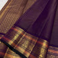 Royal Purple pure silk Kanchipuram saree — zari detail