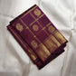Royal Purple Handwoven Pure Silk Kanchipuram Saree with Zari Kattam Border