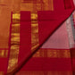 Vintage Rose and Ruby Red Handwoven Pure Silk Kanchipuram Saree with Rettapet Border