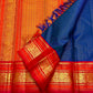 Royal Sapphire Blue Pure Silk Kanjeevaram Vairaoosi Saree - body detail