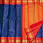Royal Sapphire Blue Pure Silk Kanjeevaram Vairaoosi Saree - Vairaoosi weave close-up