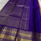 Royal violet border pure Kanchipuram silk saree – front view