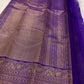 Royal Violet Kanjivaram silk saree, body weave texture close-up — Idam Living