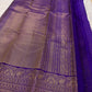 Royal Violet Kanjivaram silk saree, border close-up detail — Idam Living