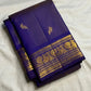 Royal Violet Handwoven Pure Silk Kanchipuram Vairaoosi Saree with Bird Zari Buttas and Antique Gold Border