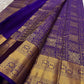 Royal violet kanchipuram silk gold zari brocade – Idam Living Pure Silk Kanchipuram saree