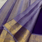 Royal Violet Kancheepuram Saree. Pallu detail with gold zari medallion work