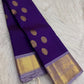 Royal Violet Kancheepuram Saree. Full drape, pure silk Kanchipuram handwoven. Idam Living