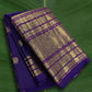 Pure Kanchipuram Korvai silk saree in royal violet purple with Gandaberunda zari border and gold buttas