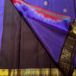 Royal Violet pure silk Kanjivaram Korvai saree with Deep Brown contrast border.