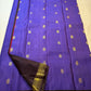 Royal Violet Kanchipuram silk saree with individually spaced antique-gold zari buttas.