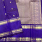 Royal Violet Purple pure silk Kanjipuram Rettapet saree with gold zari buttas.