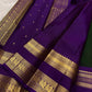 Kanchipuram Silk Saree • Rettapet Weave • Deep Forest Green with Royal Violet Border