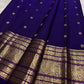 Handwoven Kanjeevaram Korvai saree featuring amethyst violet body and majestic Gandaberunda border