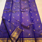Royal Violet Handwoven Pure Silk Kanchipuram Vairaoosi Saree with Bird Zari Buttas and Antique Gold Border