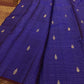 Royal Violet Zari Kattam Kanchipuram saree with Maroon Brown Pettu