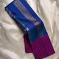 Full royal blue Kancheepuram saree folded view